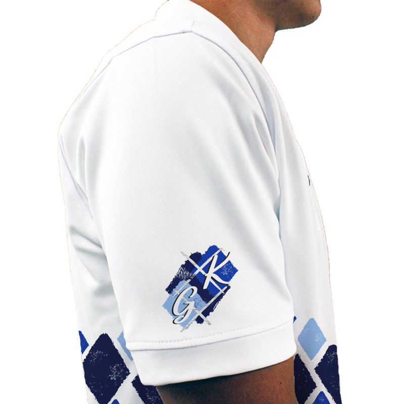 Mens Argyle Arcadia Golf Shirt - 6S: Navy/Royal/Light Blue