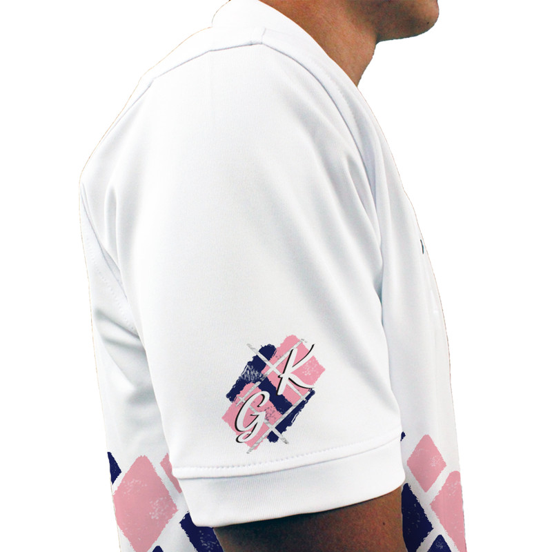 Mens Argyle Arcadia Golf Shirt - AAA: Navy/Pink