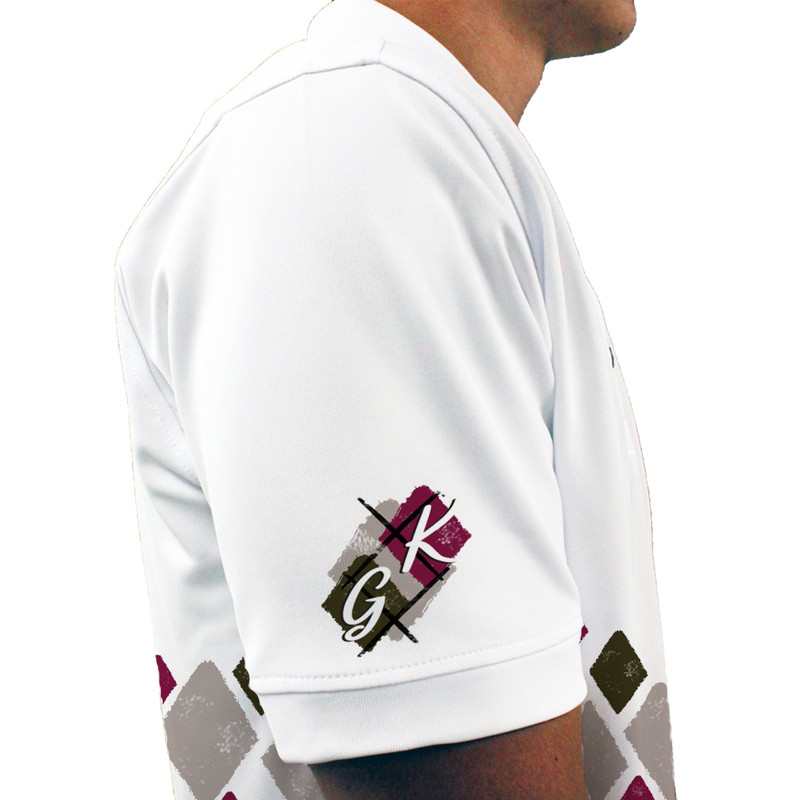 Mens Argyle Arcadia Golf Shirt - B: Taupe/Maroon/Olive
