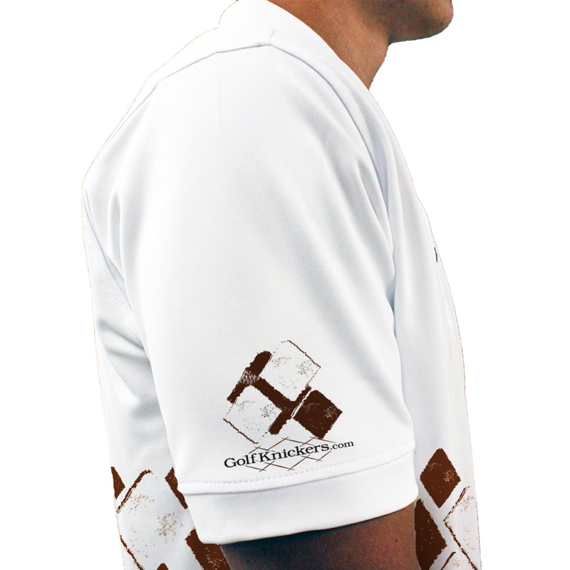 Mens Argyle Arcadia Golf Shirt - CC: Brown/White