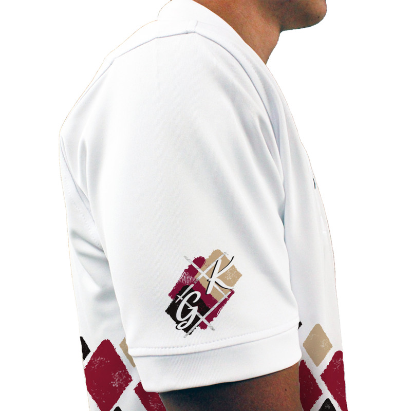 Mens Argyle Arcadia Golf Shirt - CCCC: Maroon/Black/Khaki