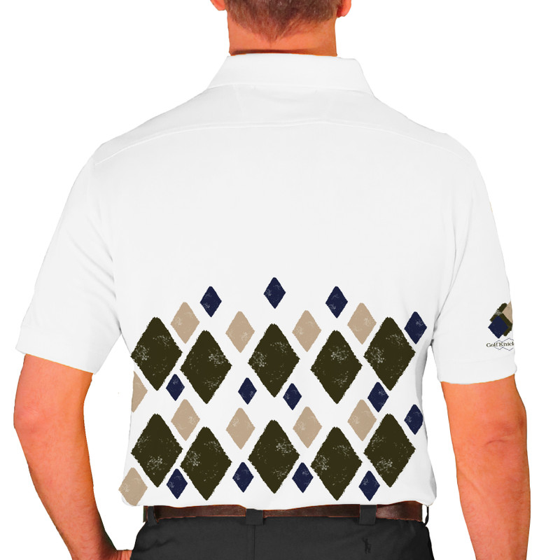 Mens Argyle Arcadia Golf Shirt - D: Olive/Navy/Khaki