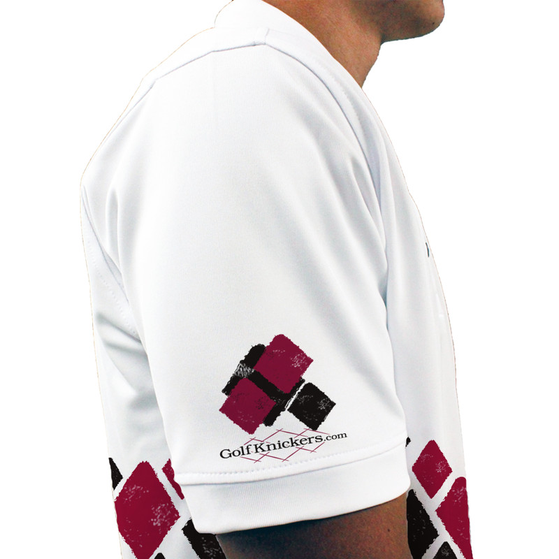 Mens Argyle Arcadia Golf Shirt - DD: Black/Maroon
