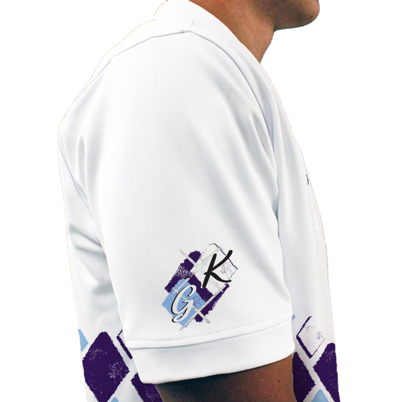 Mens Argyle Arcadia Golf Shirt - DDDD: Purple/Light Blue/White