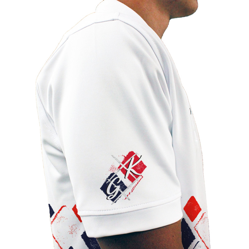 Mens Argyle Arcadia Golf Shirt - E: White/Navy/Red