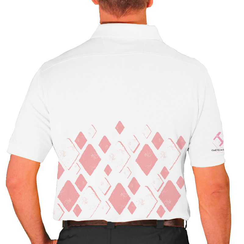 Mens Argyle Arcadia Golf Shirt - FF: Pink/White