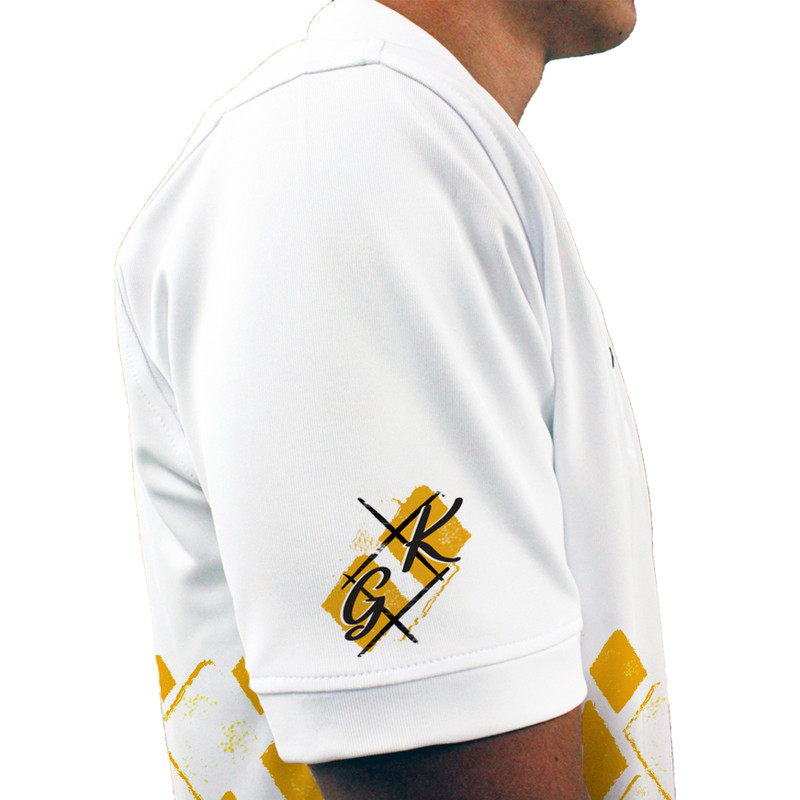 Mens Argyle Arcadia Golf Shirt - FFF: Gold/White
