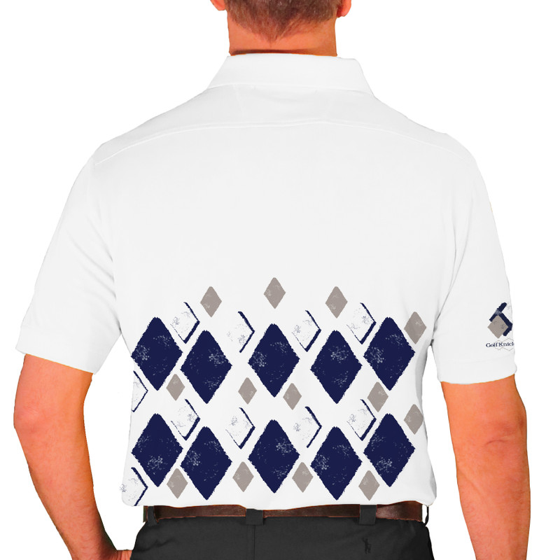 Mens Argyle Arcadia Golf Shirt - FFFF: Navy/Taupe/White