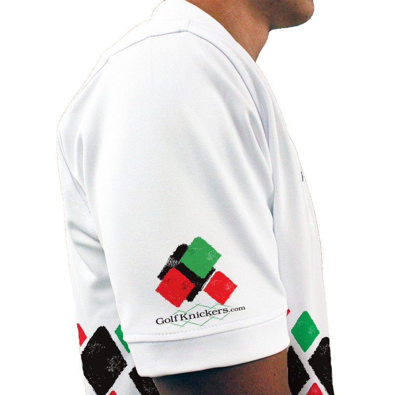 Mens Argyle Arcadia Golf Shirt - G: Black/Red/Lime
