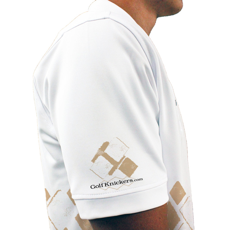 Mens Argyle Arcadia Golf Shirt - GGG: Khaki/White