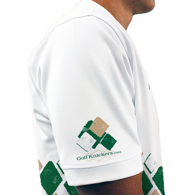 Mens Argyle Arcadia Golf Shirt - HHHH: Dark Green/Khaki/White
