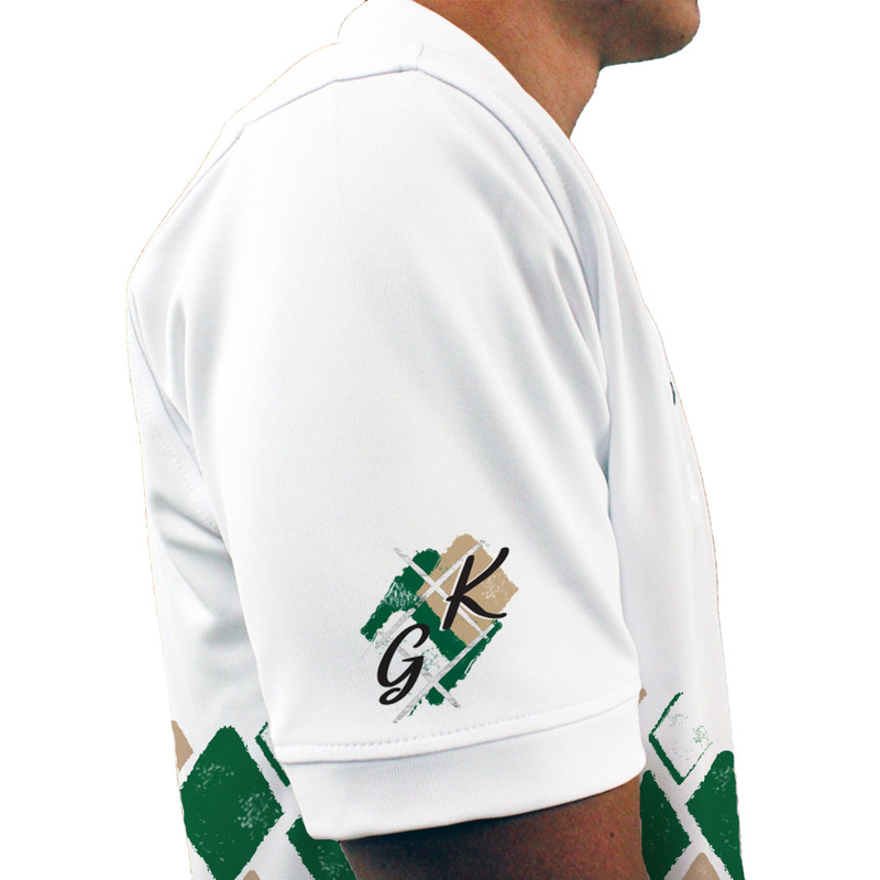 Mens Argyle Arcadia Golf Shirt - HHHH: Dark Green/Khaki/White