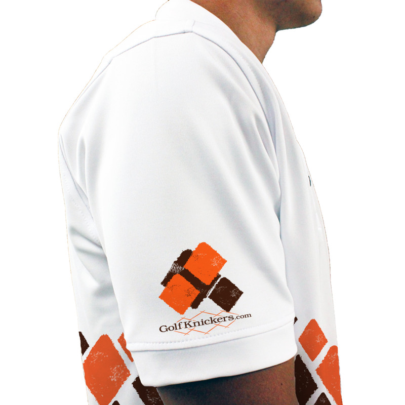 Mens Argyle Arcadia Golf Shirt - KK: Brown/Orange