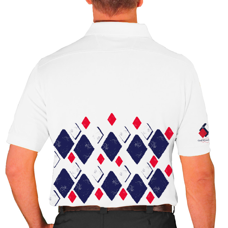 Mens Argyle Arcadia Golf Shirt - KKKK: Navy/Red/White