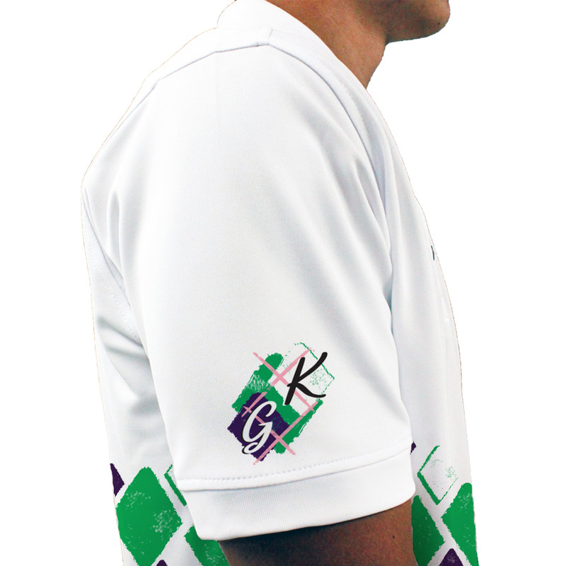 Mens Argyle Arcadia Golf Shirt - LLL: Lime/Purple/White