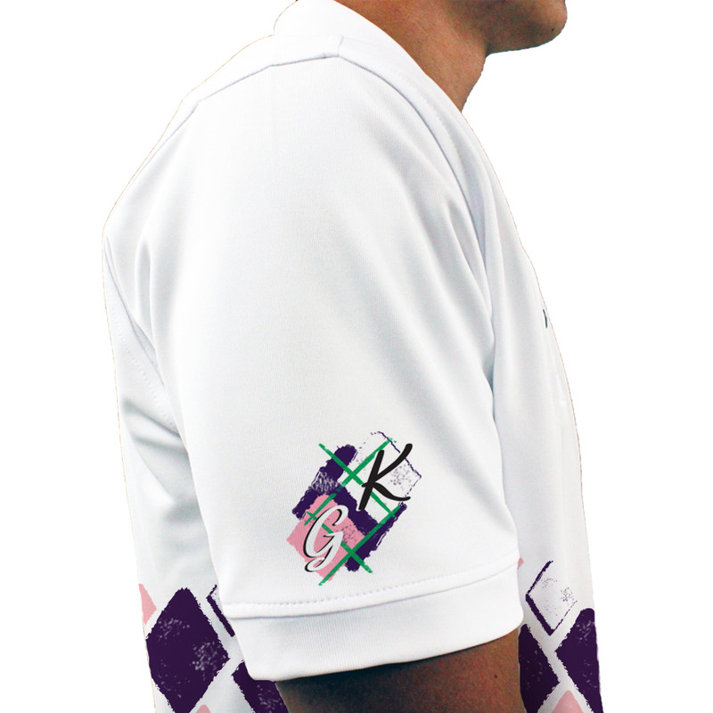 Mens Argyle Arcadia Golf Shirt - OOO: Purple/Pink/White