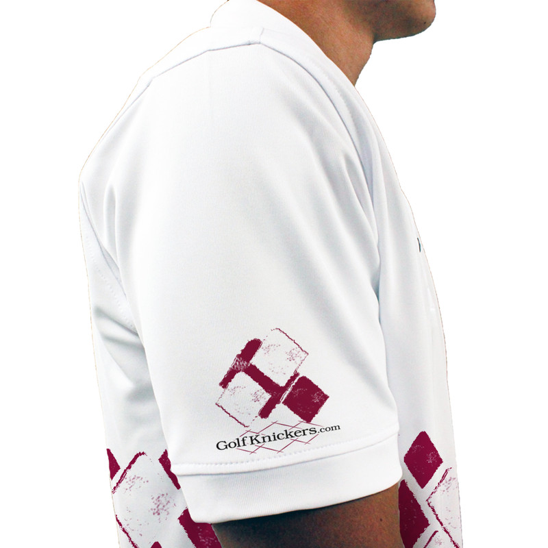 Mens Argyle Arcadia Golf Shirt - P: Maroon/White