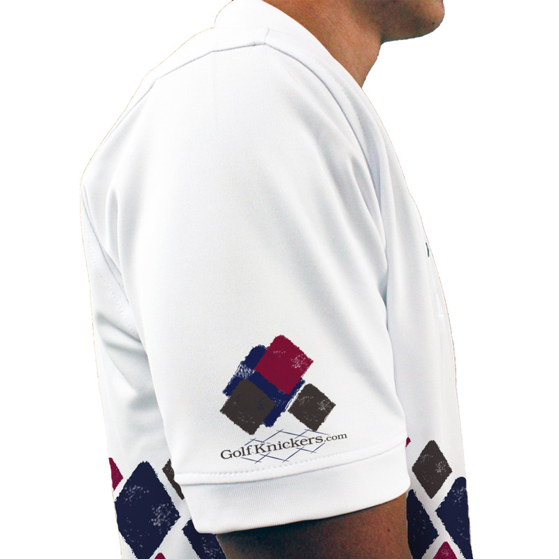 Mens Argyle Arcadia Golf Shirt - Q: Navy/Maroon/Charcoal