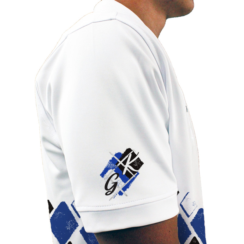 Mens Argyle Arcadia Golf Shirt - QQ: Royal/Black/White