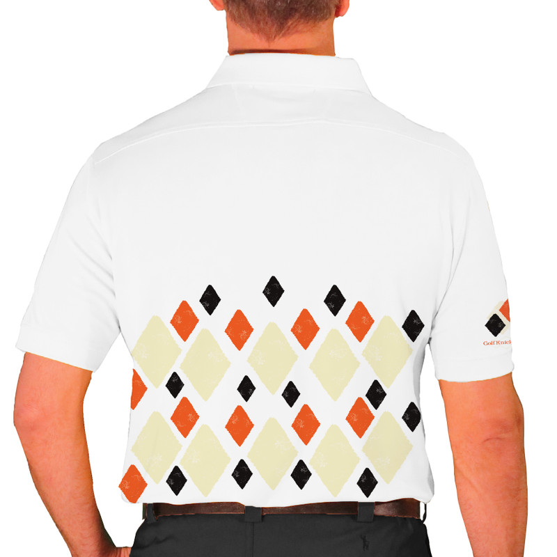 Mens Argyle Arcadia Golf Shirt - QQQQ: Natural/Black/Orange