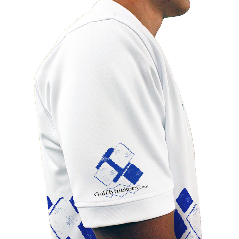 Mens Argyle Arcadia Golf Shirt - R: Royal/White
