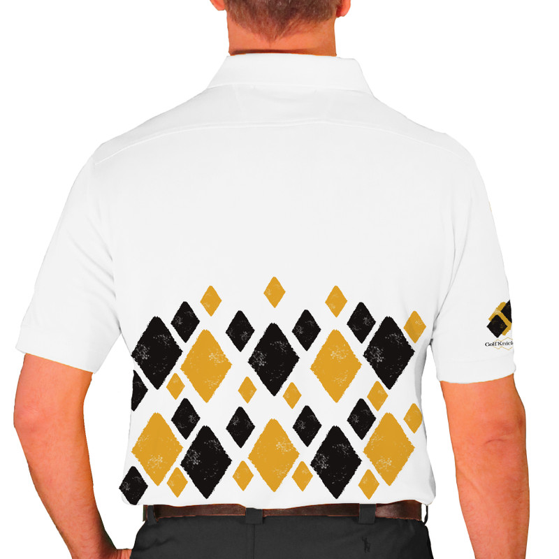 Mens Argyle Arcadia Golf Shirt - SS: Gold/Black