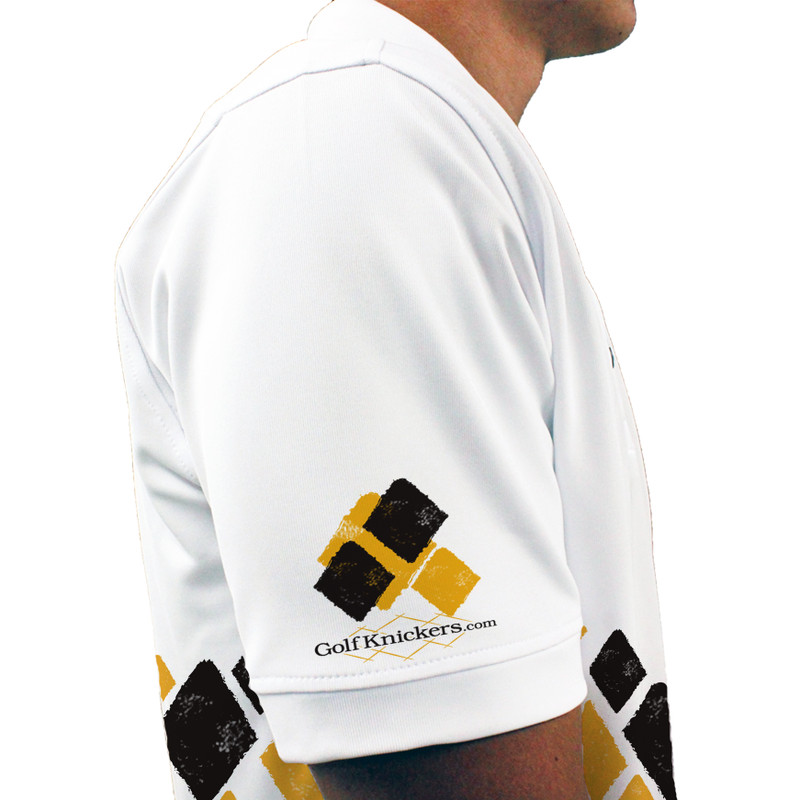 Mens Argyle Arcadia Golf Shirt - SS: Gold/Black