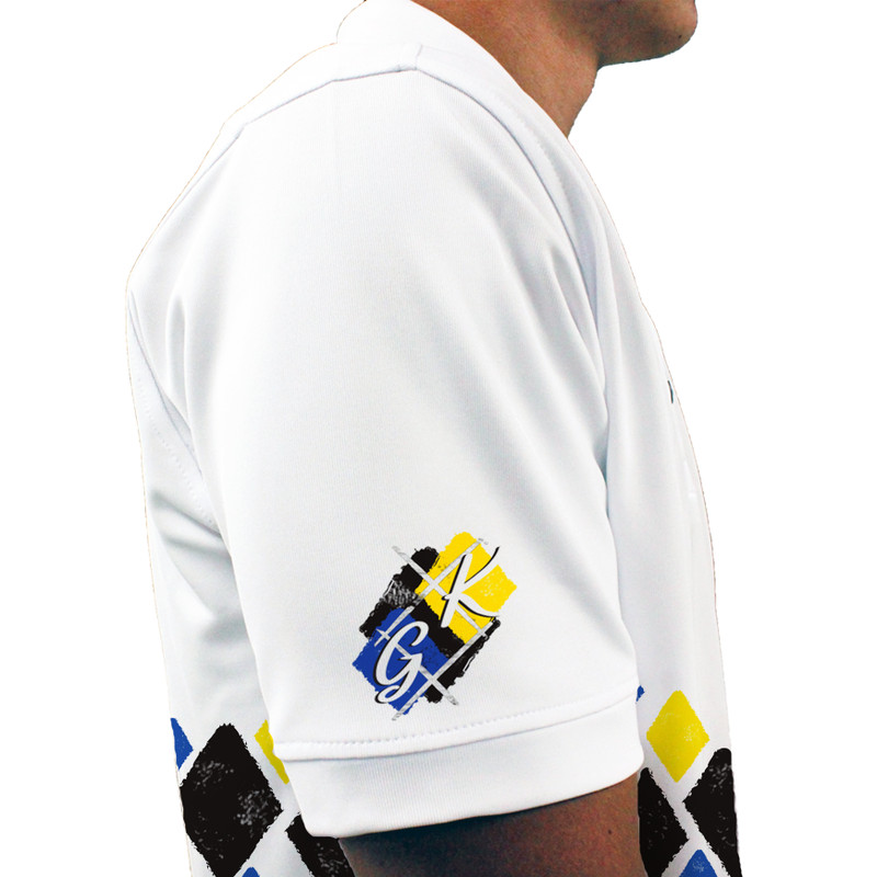 Mens Argyle Arcadia Golf Shirt - SSSS: Black/Royal/Yellow