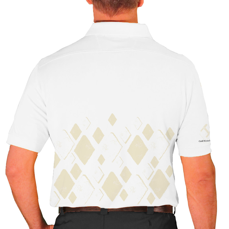 Mens Argyle Arcadia Golf Shirt - T: Natural/White