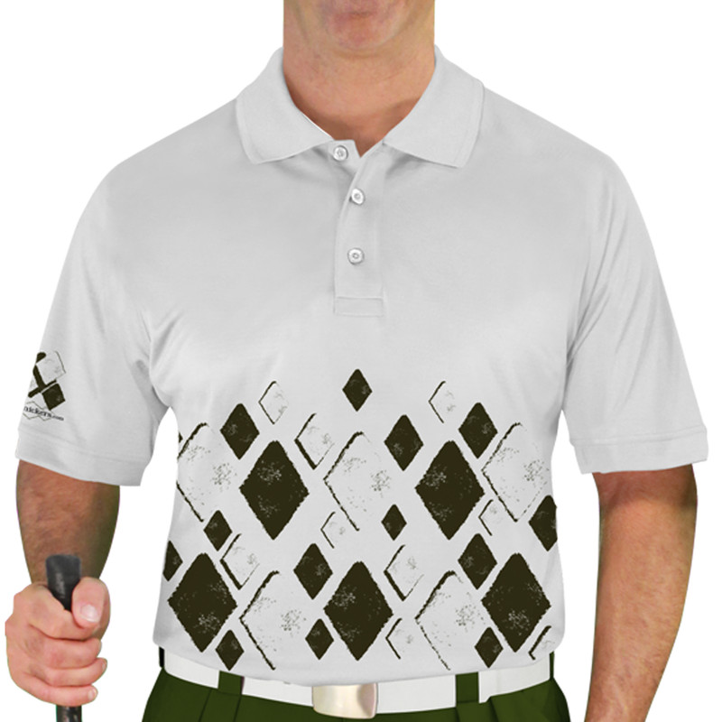 Mens Argyle Arcadia Golf Shirt - U: Olive/White
