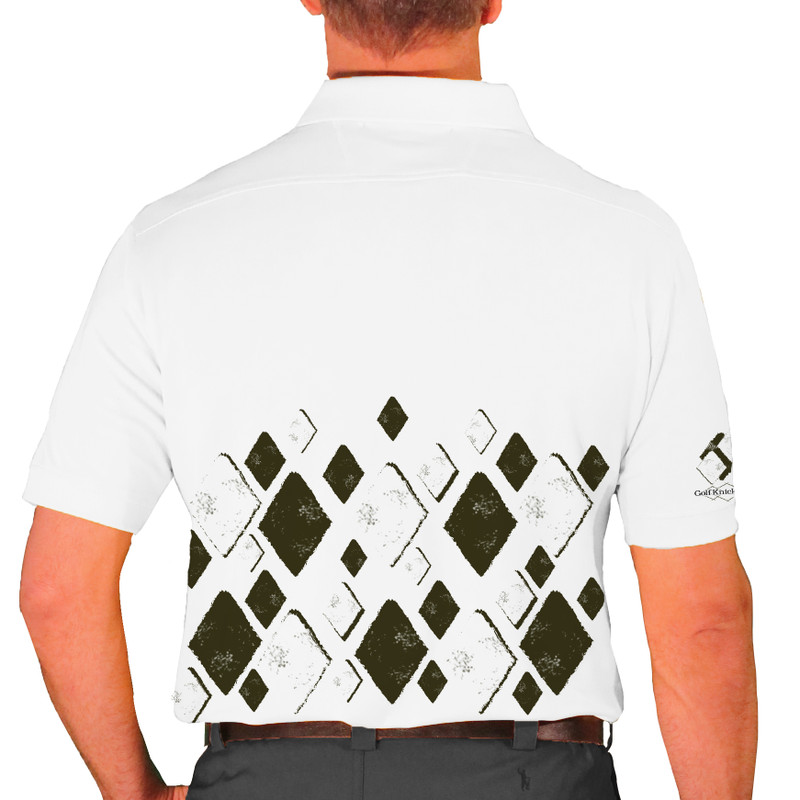 Mens Argyle Arcadia Golf Shirt - U: Olive/White