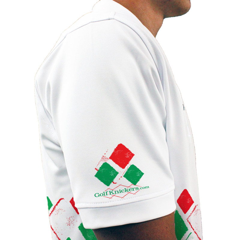 Mens Argyle Arcadia Golf Shirt - UUUU: White/Lime/Red