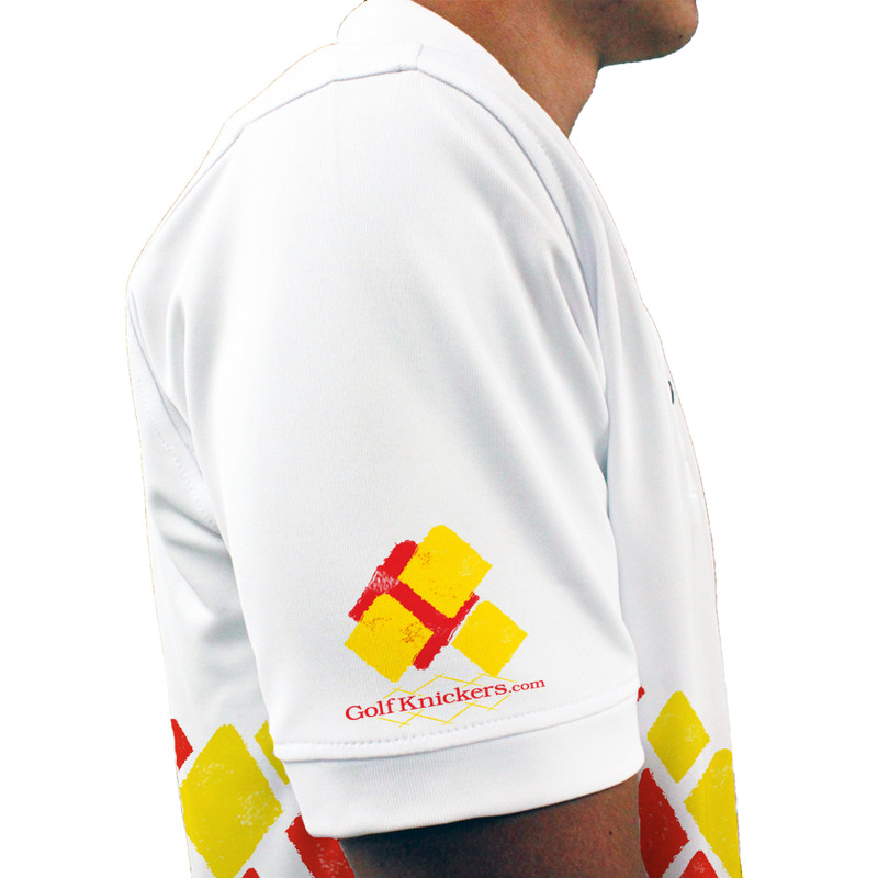 Mens Argyle Arcadia Golf Shirt - VV: Red/Yellow