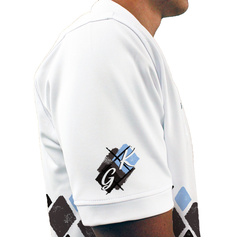 Mens Argyle Arcadia Golf Shirt - VVVV: Charcoal/Black/Light Blue