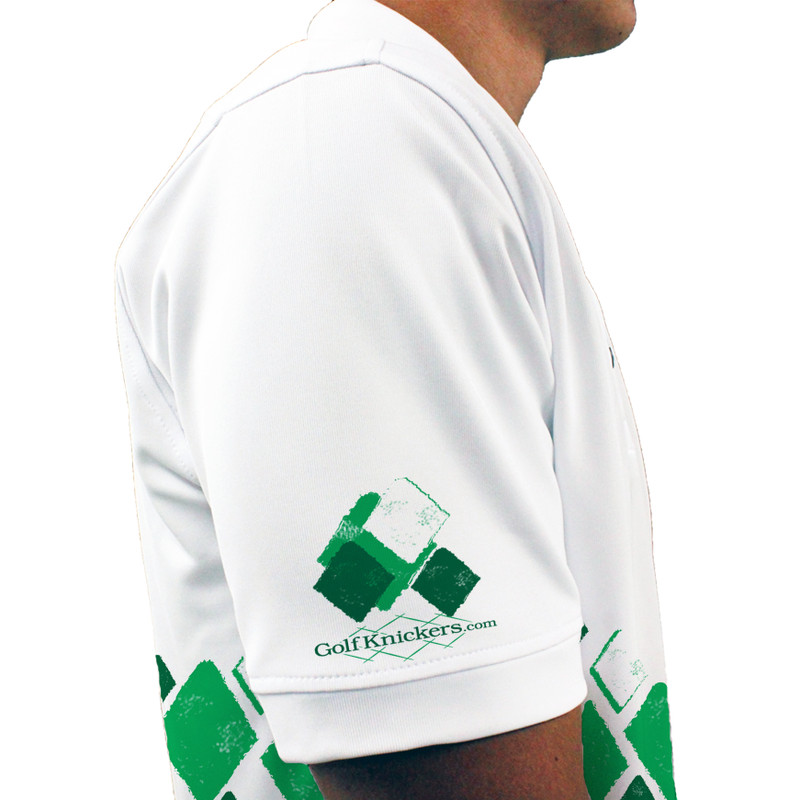 Mens Argyle Arcadia Golf Shirt - WWW: Lime/Dark Green/White