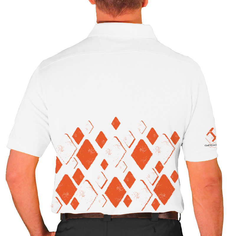 Mens Argyle Arcadia Golf Shirt - X: Orange/White