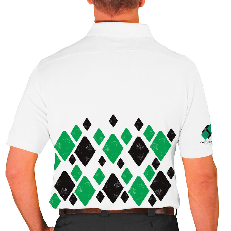 Mens Argyle Arcadia Golf Shirt - XX: Black/Lime