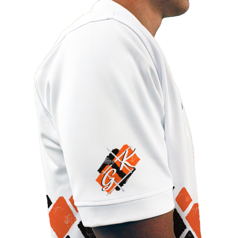 Mens Argyle Arcadia Golf Shirt - YY: Black/Orange
