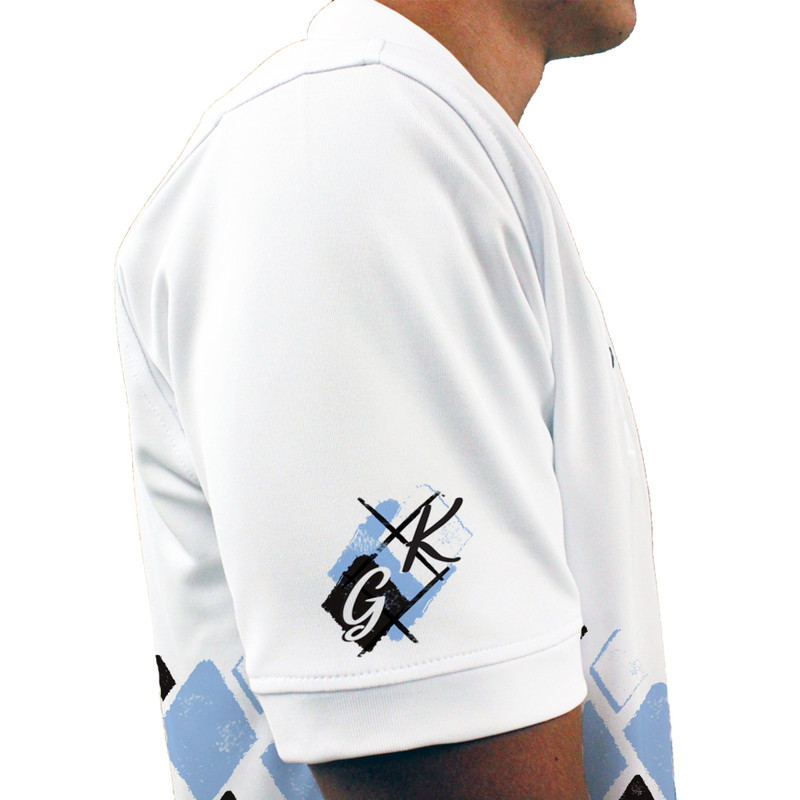 Mens Argyle Arcadia Golf Shirt - YYYY: Light Blue/Black/White
