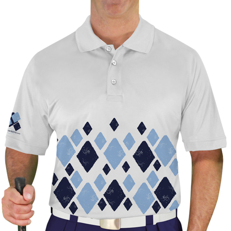 Mens Argyle Arcadia Golf Shirt - ZZ: Navy/Light Blue