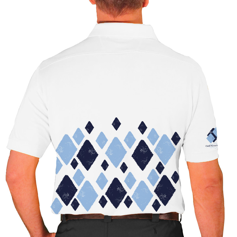 Mens Argyle Arcadia Golf Shirt - ZZ: Navy/Light Blue