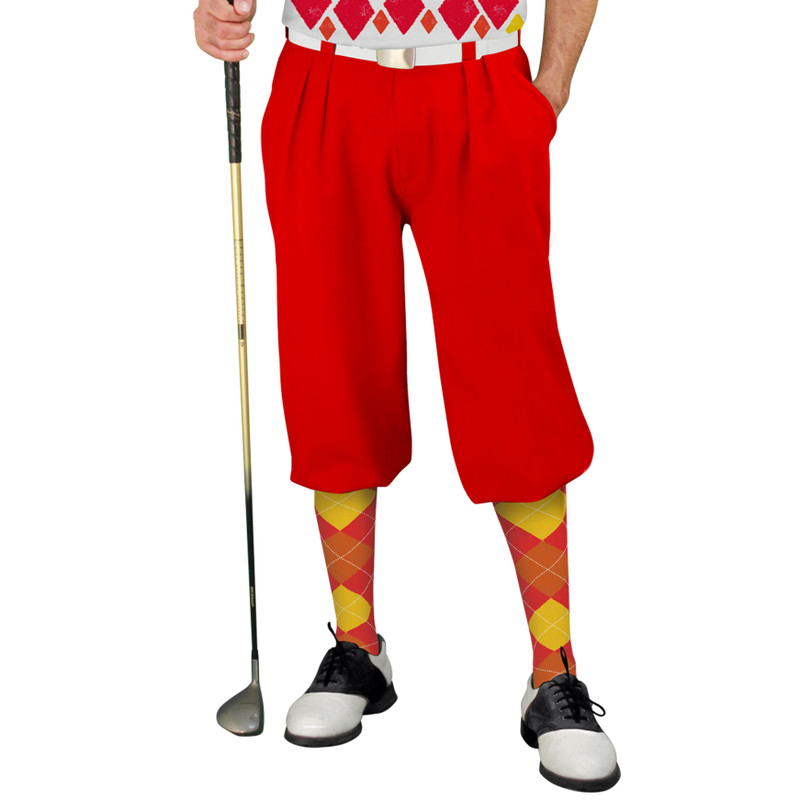 Golf Knickers Argyle Arcadia Outfit 5A - Red/Orange/Yellow