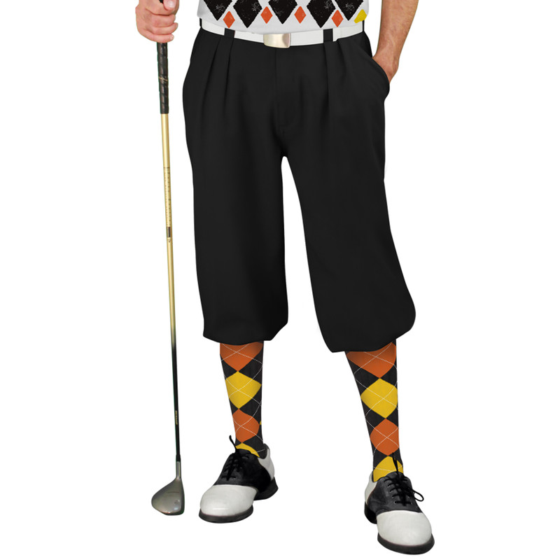 Golf Knickers Argyle Arcadia Outfit 6B - Black/Orange/Yellow