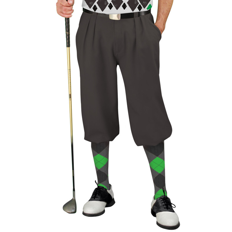 Golf Knickers Argyle Arcadia Outfit 6L - Charcoal/Black/Lime