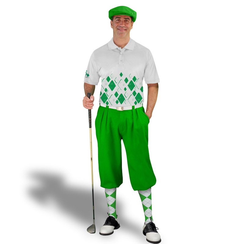 Golf Knickers Argyle Arcadia Outfit AA - Lime/White