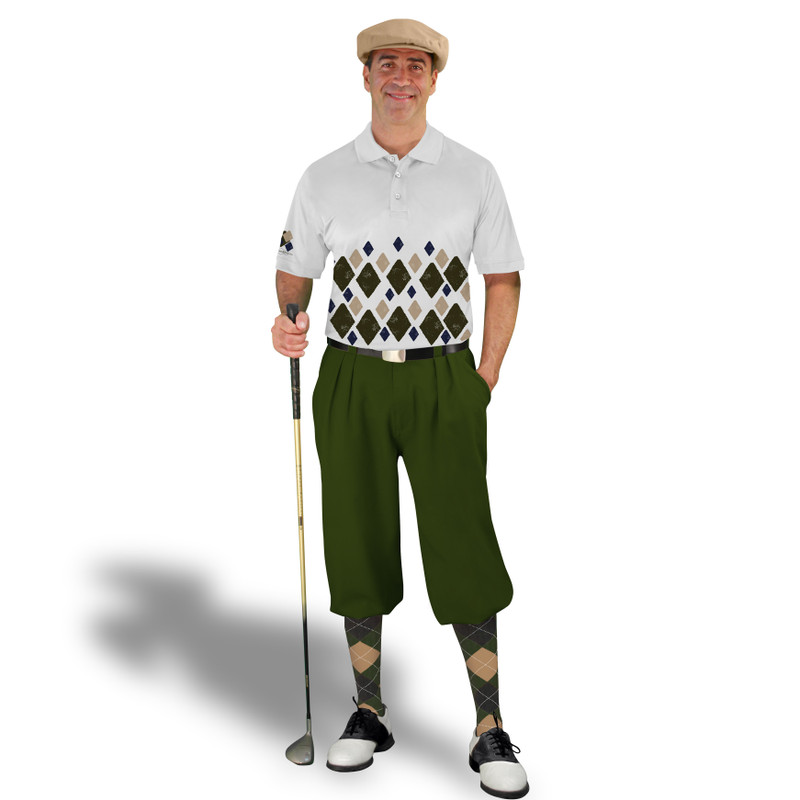 Golf Knickers Argyle Arcadia Outfit D - Olive/Navy/Khaki