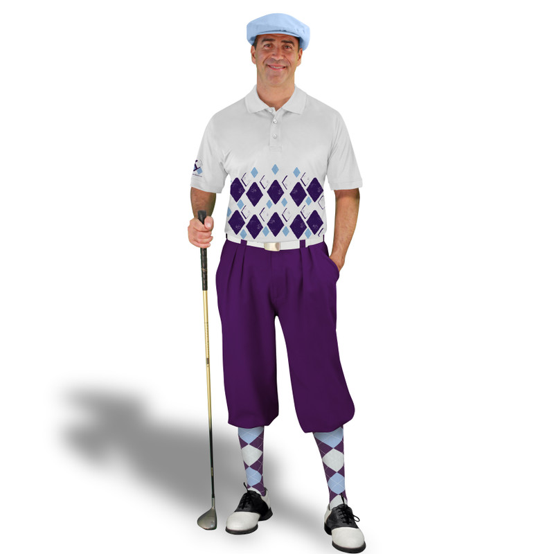 Golf Knickers Argyle Arcadia Outfit DDDD - Purple/Light Blue/White