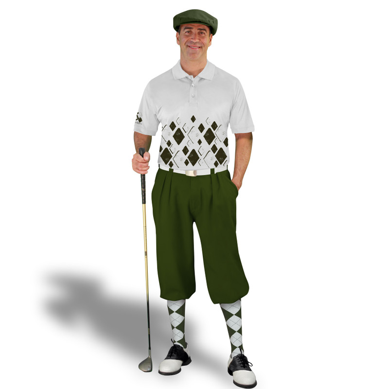 Golf Knickers Argyle Arcadia Outfit U - Olive/White