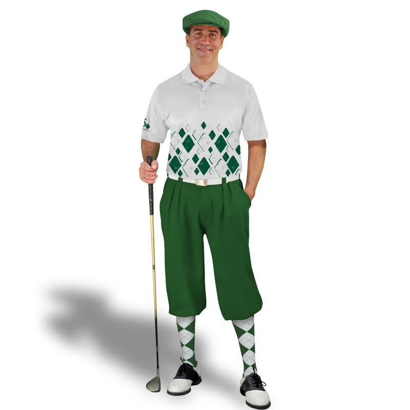 Golf Knickers Argyle Arcadia Outfit UU - Dark Green/White