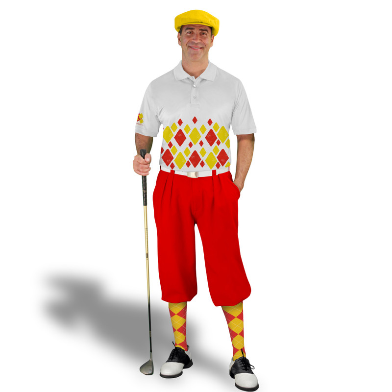 Golf Knickers Argyle Arcadia Outfit VV - Red/Yellow
